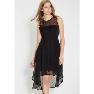 Black Polka Dot Hi-Lo Dress